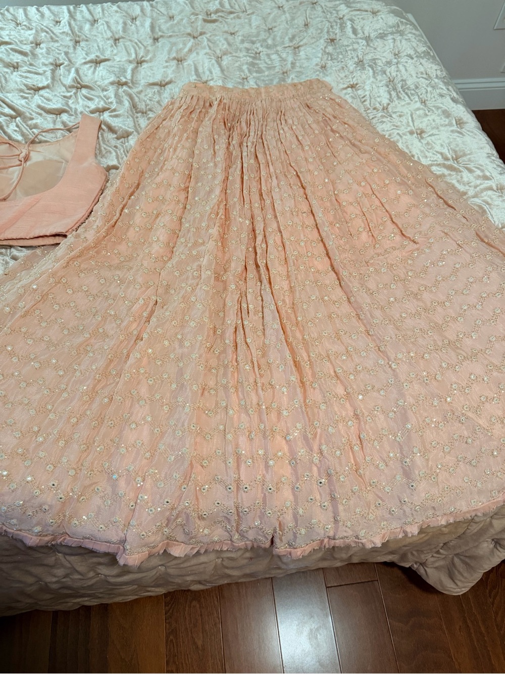 Blush Pink Embellished Lehenga Set size 0 - Picture 4 of 16